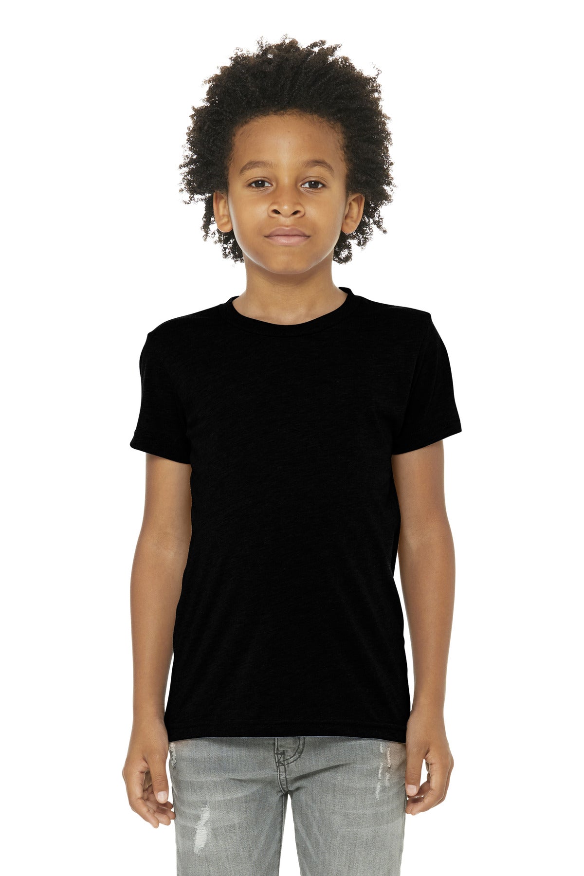 BELLA+CANVAS  Youth Triblend Short Sleeve Tee - Solid Black Triblend