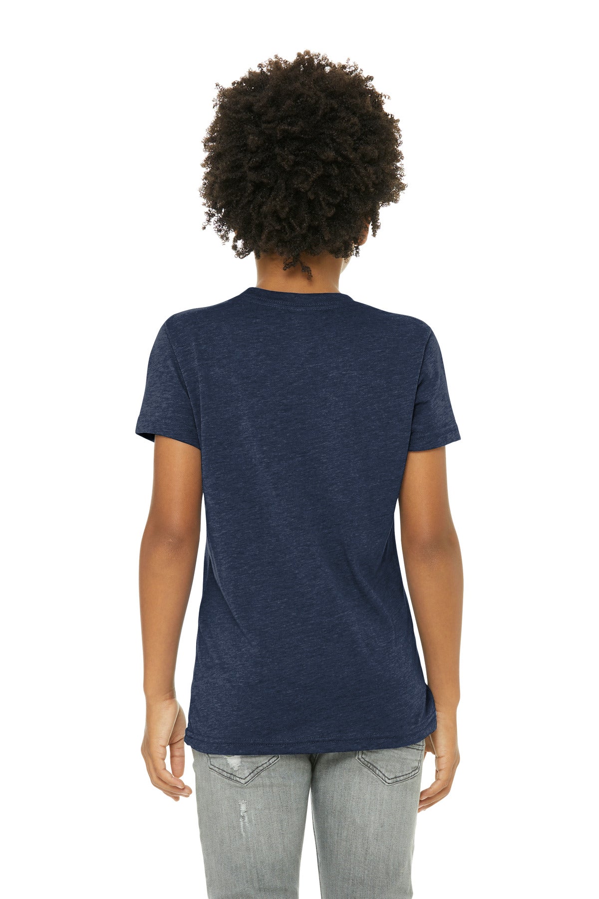 BELLA+CANVAS  Youth Triblend Short Sleeve Tee - Solid Navy Triblend