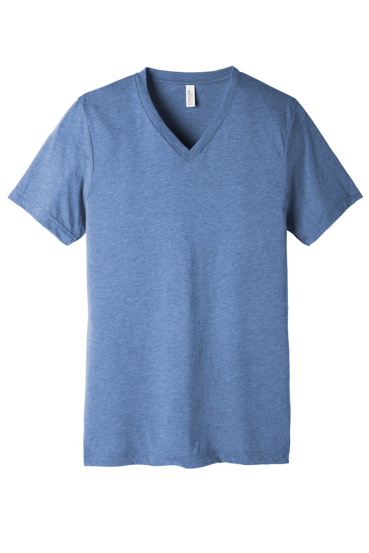 BELLA+CANVAS  Unisex Triblend Short Sleeve V-Neck Te - Blue Triblend