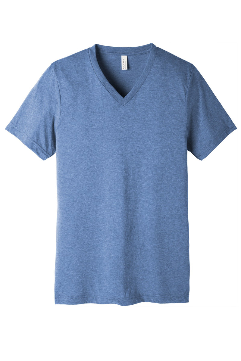 BELLA+CANVAS  Unisex Triblend Short Sleeve V-Neck Te - Blue Triblend