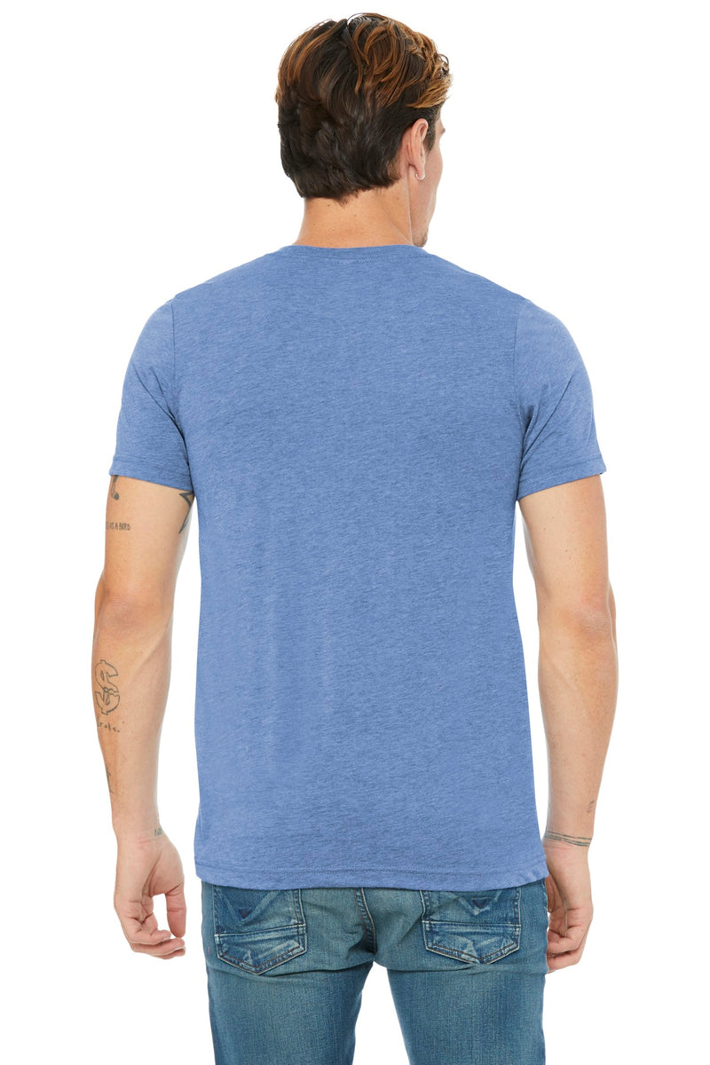 BELLA+CANVAS  Unisex Triblend Short Sleeve V-Neck Te - Blue Triblend