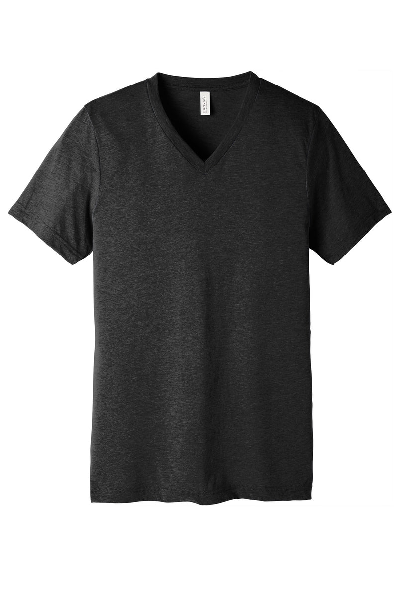 BELLA+CANVAS  Unisex Triblend Short Sleeve V-Neck Te - Charcoal-Black Triblend