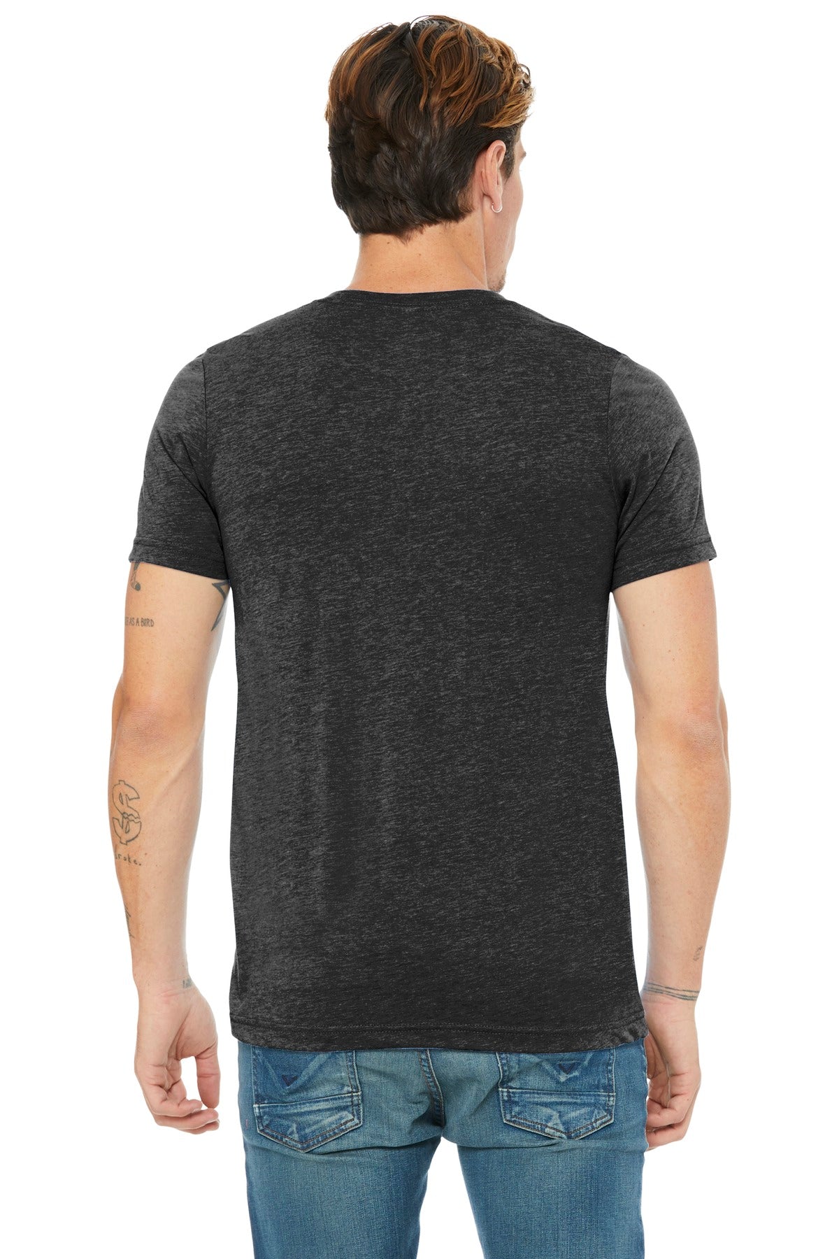BELLA+CANVAS  Unisex Triblend Short Sleeve V-Neck Te - Charcoal-Black Triblend