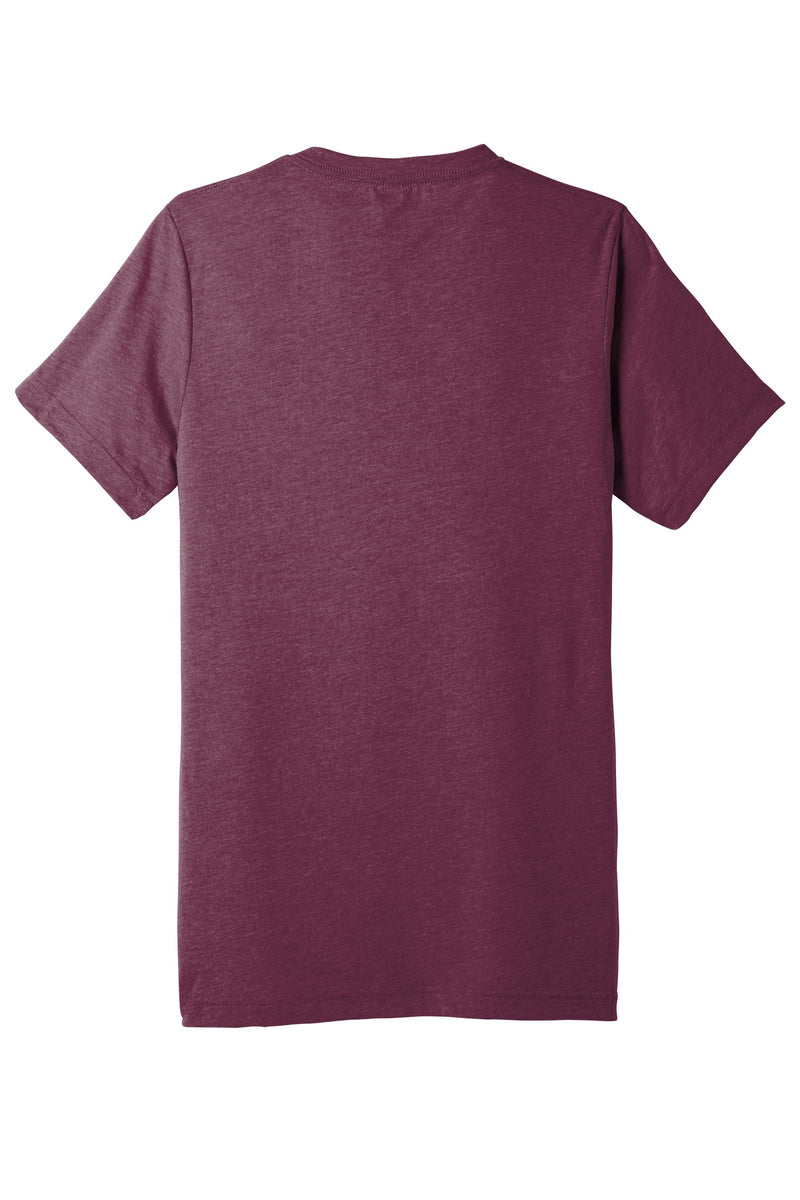 BELLA+CANVAS  Unisex Triblend Short Sleeve V-Neck Te - Maroon Triblend