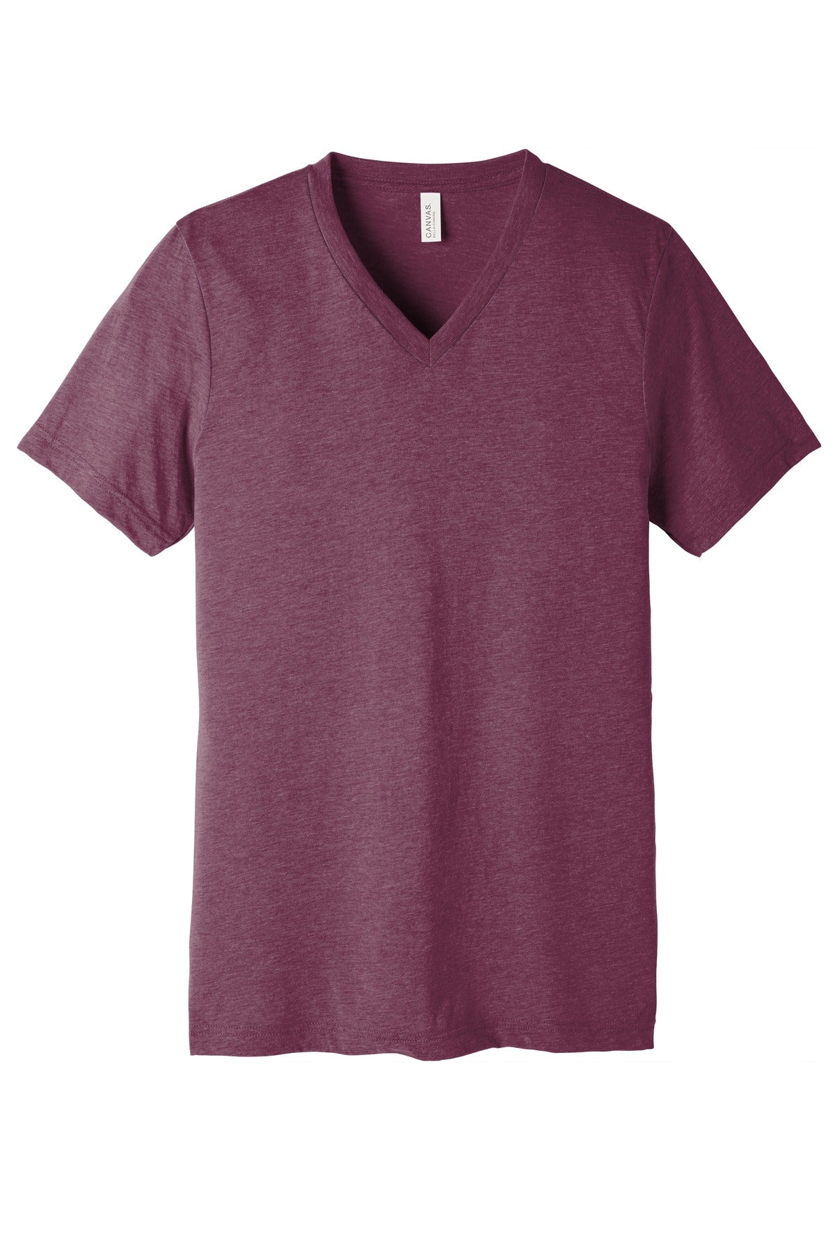 BELLA+CANVAS  Unisex Triblend Short Sleeve V-Neck Te - Maroon Triblend