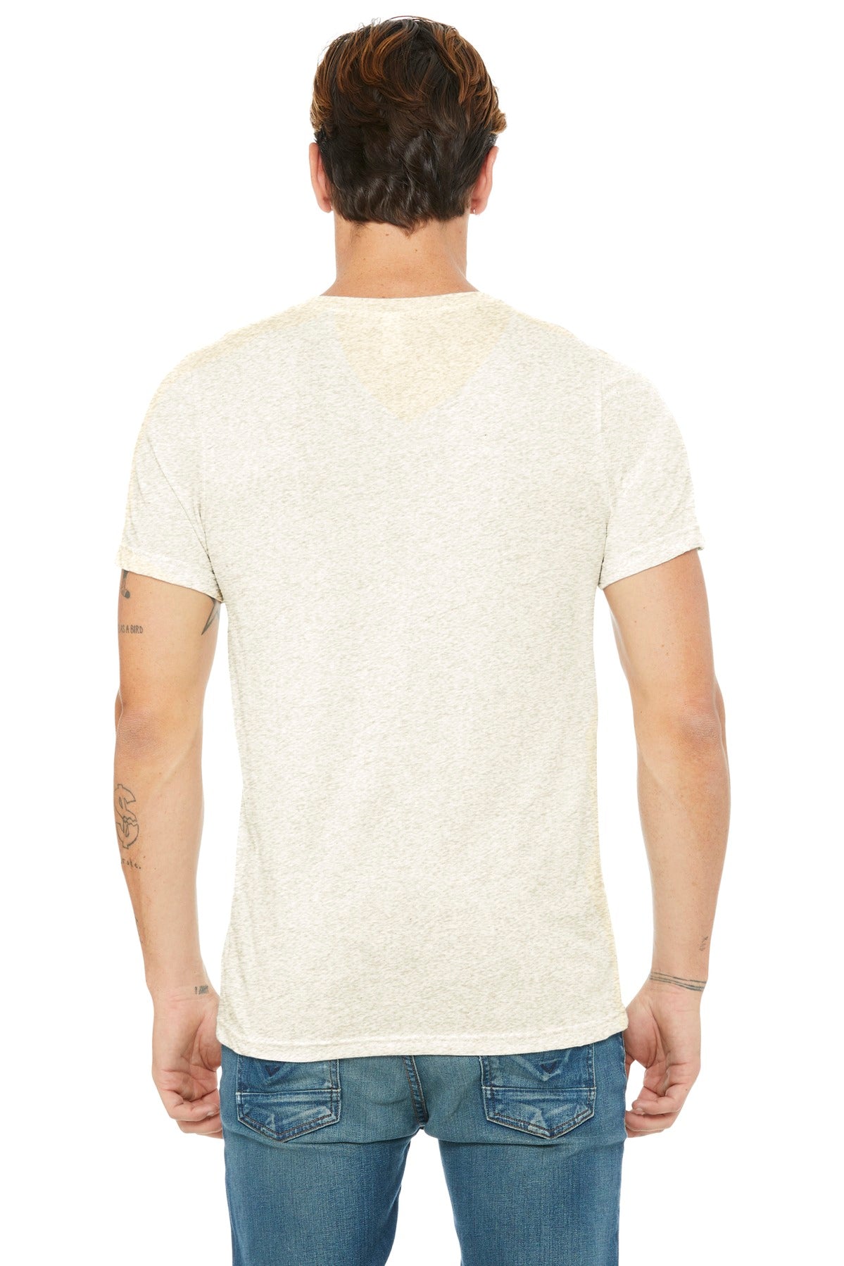 BELLA+CANVAS  Unisex Triblend Short Sleeve V-Neck Te - Oatmeal Triblend