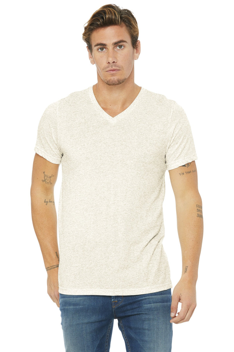 BELLA+CANVAS  Unisex Triblend Short Sleeve V-Neck Te - Oatmeal Triblend