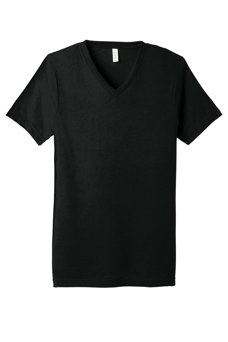 BELLA+CANVAS  Unisex Triblend Short Sleeve V-Neck Te - Solid Black Triblend