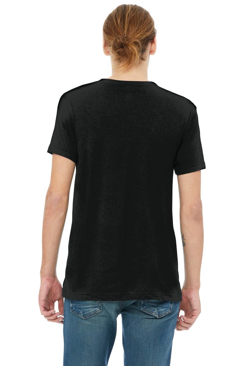 BELLA+CANVAS  Unisex Triblend Short Sleeve V-Neck Te - Solid Black Triblend