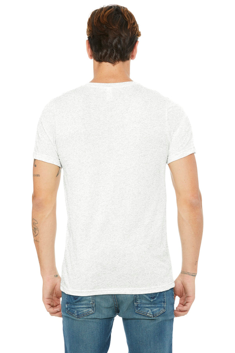 BELLA+CANVAS  Unisex Triblend Short Sleeve V-Neck Te - White Fleck Triblend