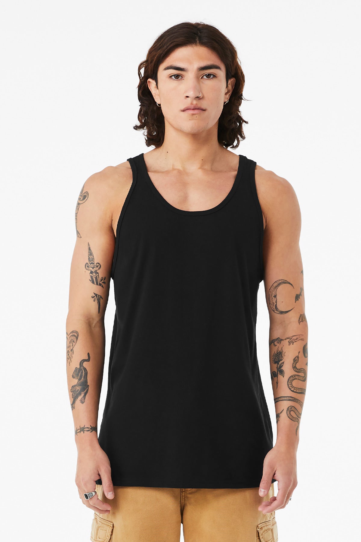 BELLA+CANVAS Unisex Heather CVC Tank - Solid Black Blend
