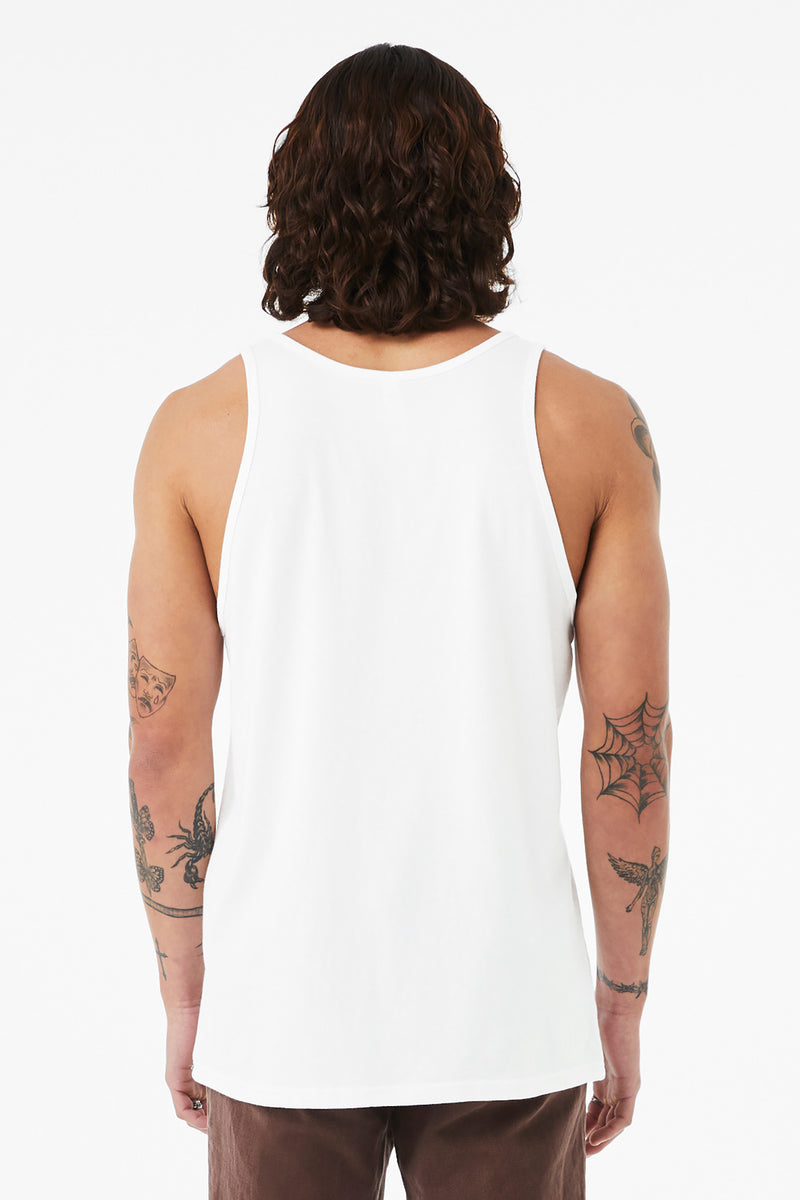 BELLA+CANVAS Unisex Heather CVC Tank - Solid White Blend