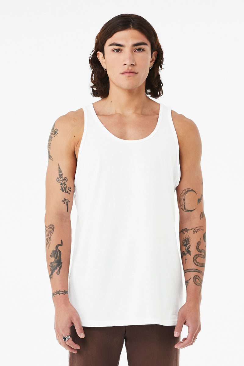 BELLA+CANVAS Unisex Heather CVC Tank - Solid White Blend