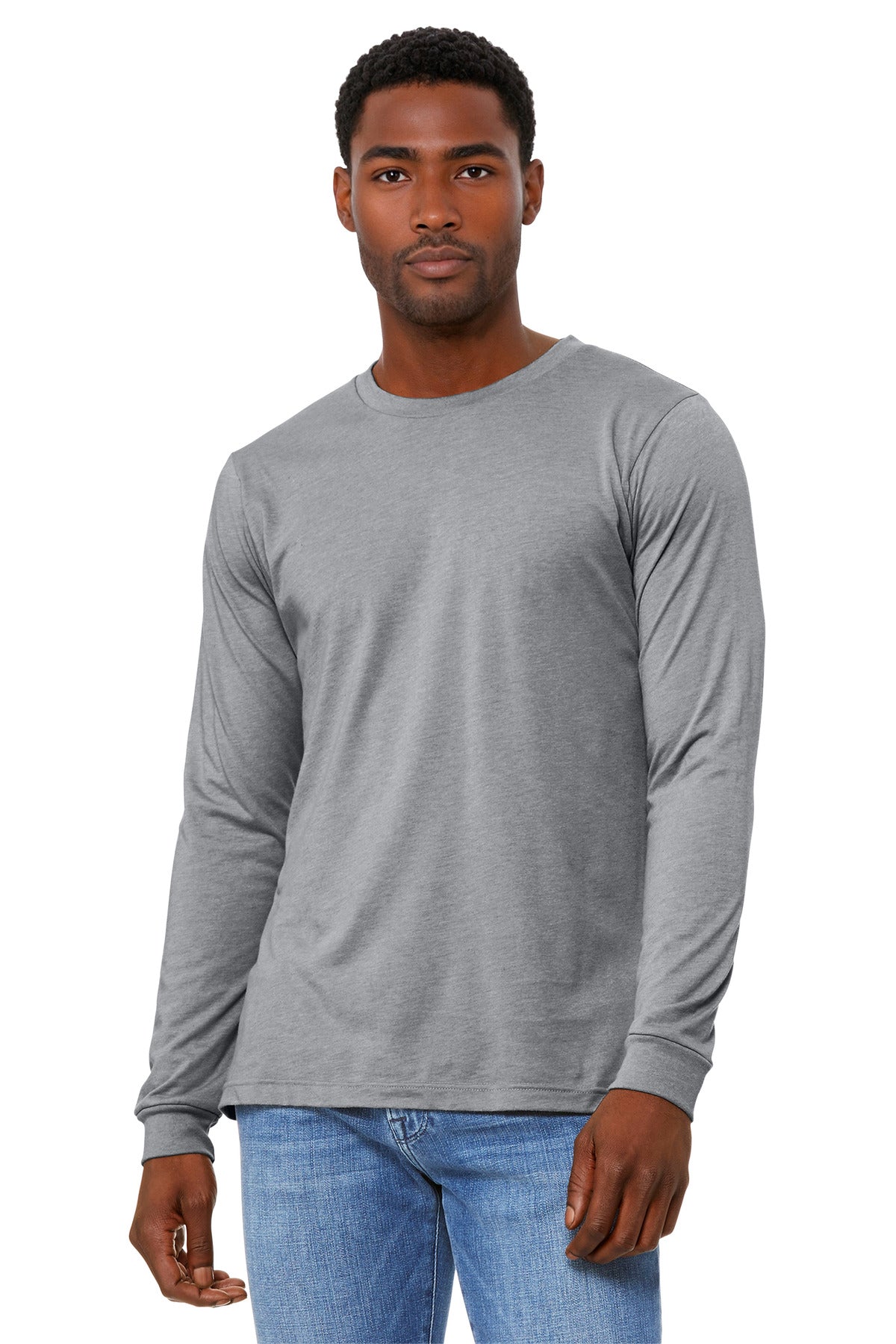 BELLA+CANVAS Unisex Heather CVC Long Sleeve Tee - Athletic Heather