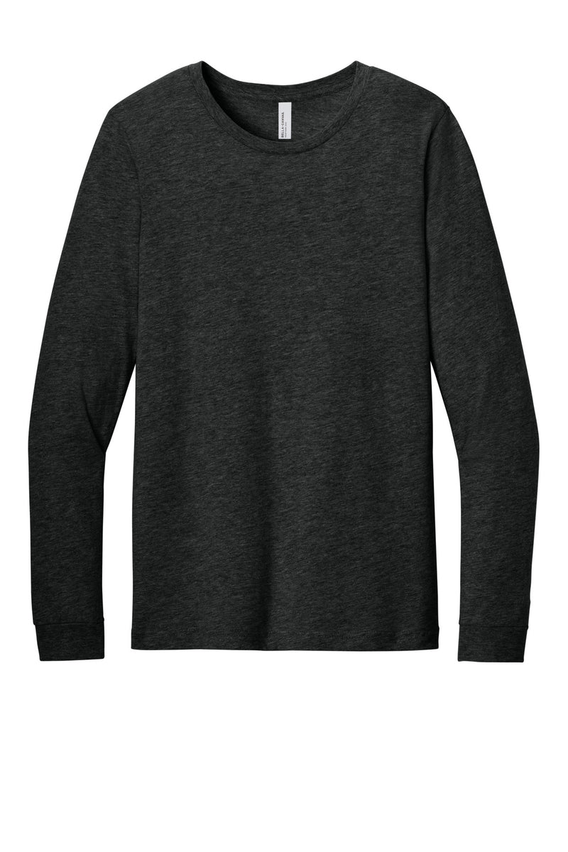 BELLA+CANVAS Unisex Heather CVC Long Sleeve Tee - Black Heather