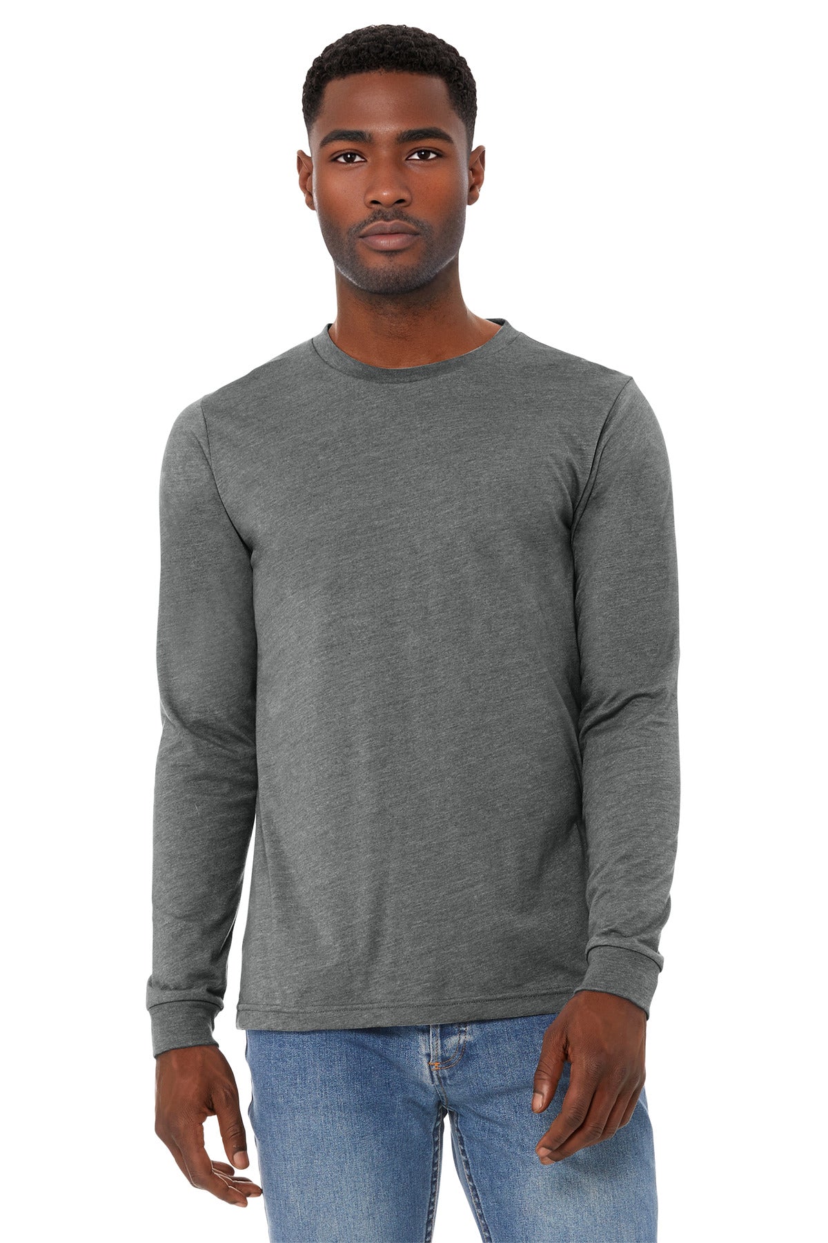 BELLA+CANVAS Unisex Heather CVC Long Sleeve Tee - Deep Heather