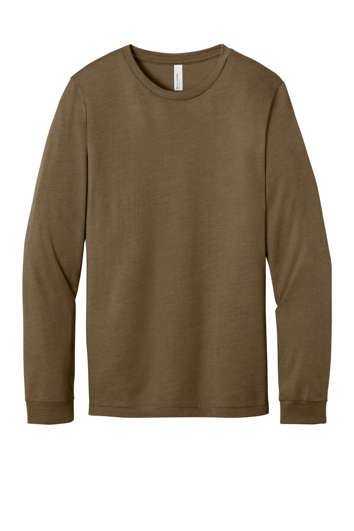 BELLA+CANVAS Unisex Heather CVC Long Sleeve Tee - Heather Brown