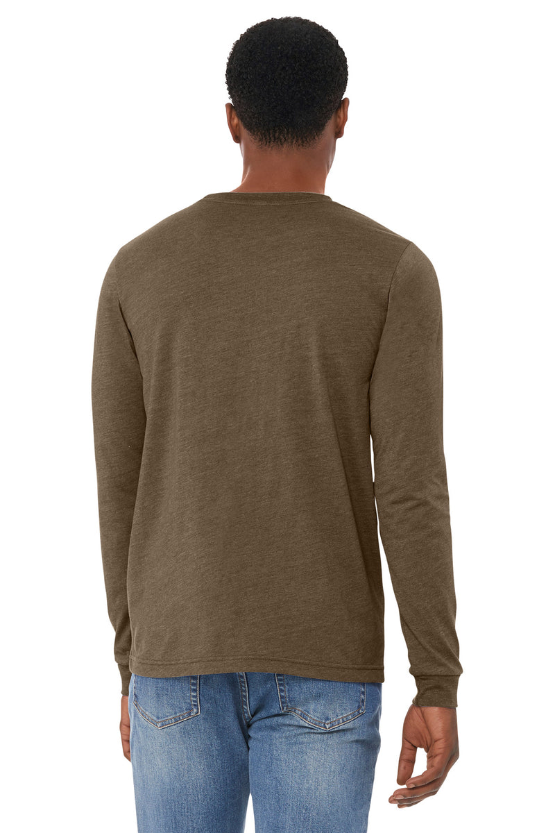 BELLA+CANVAS Unisex Heather CVC Long Sleeve Tee - Heather Brown