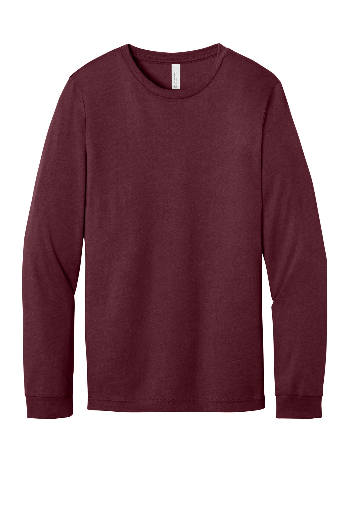 BELLA+CANVAS Unisex Heather CVC Long Sleeve Tee - Heather Cardinal