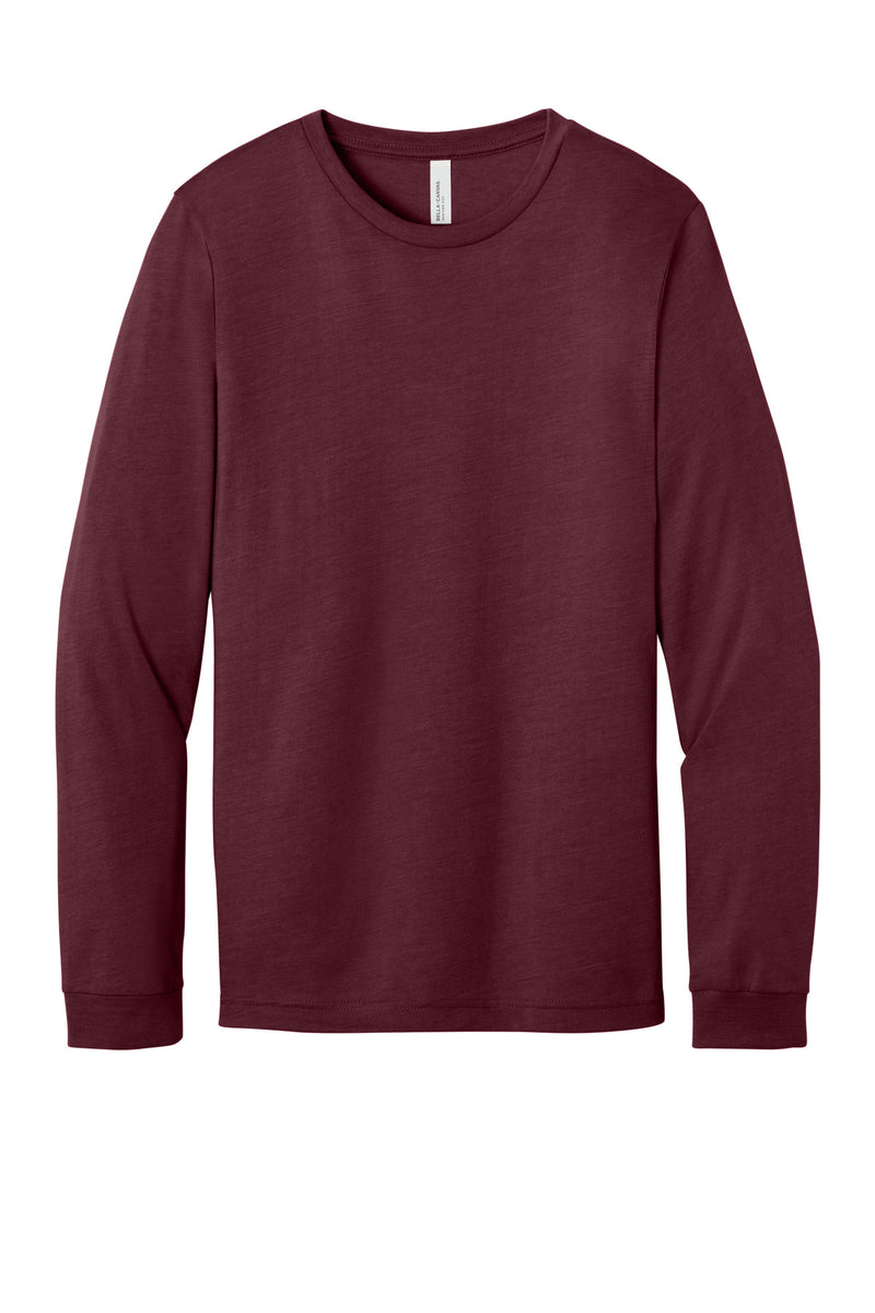 BELLA+CANVAS Unisex Heather CVC Long Sleeve Tee - Heather Cardinal