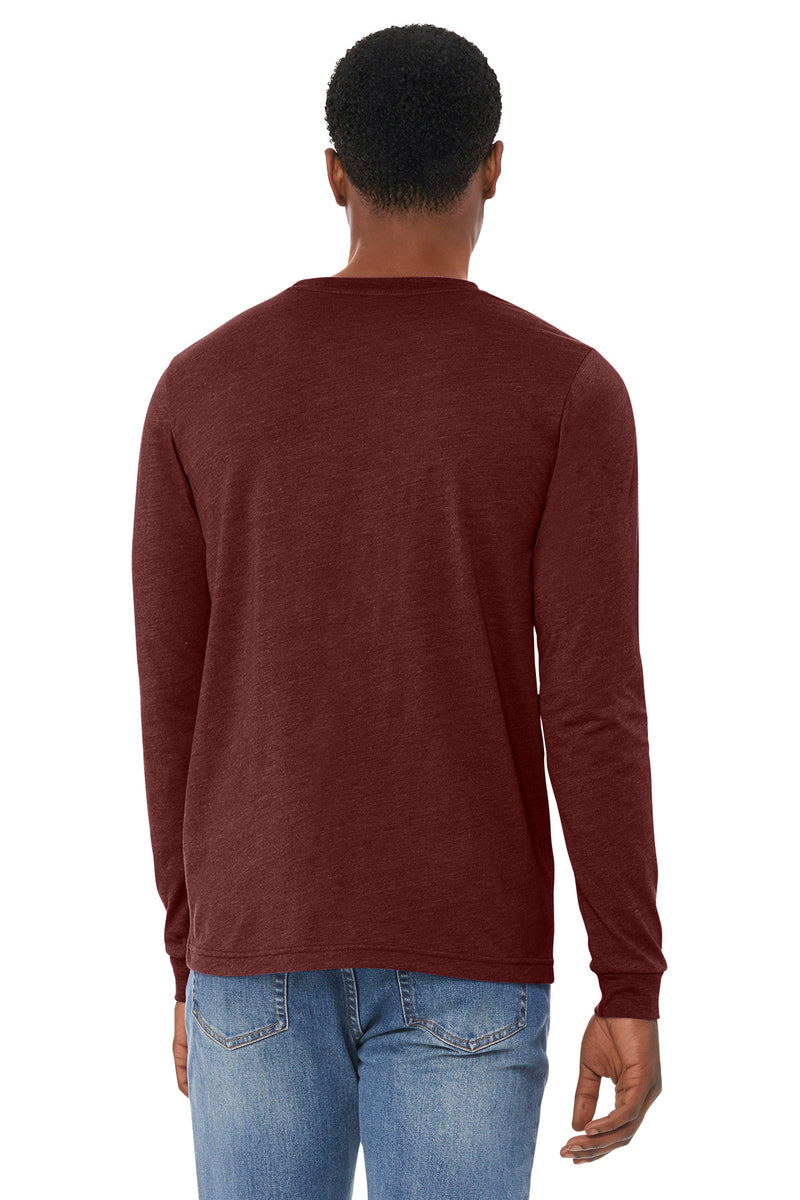 BELLA+CANVAS Unisex Heather CVC Long Sleeve Tee - Heather Cardinal