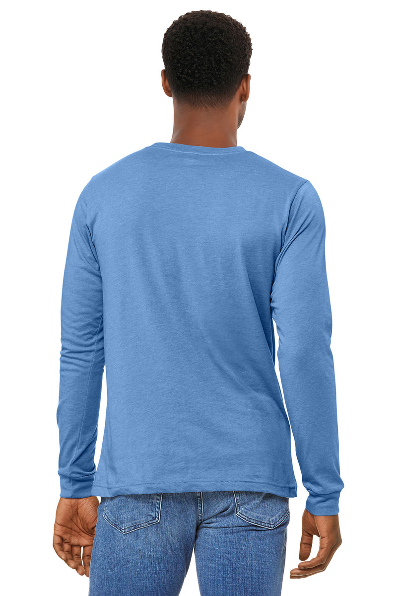 BELLA+CANVAS Unisex Heather CVC Long Sleeve Tee - Heather Carolina Blue