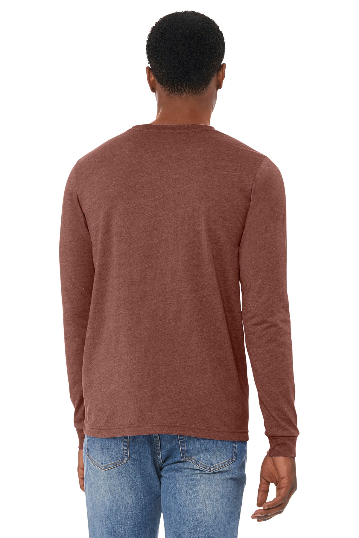 BELLA+CANVAS Unisex Heather CVC Long Sleeve Tee - Heather Clay