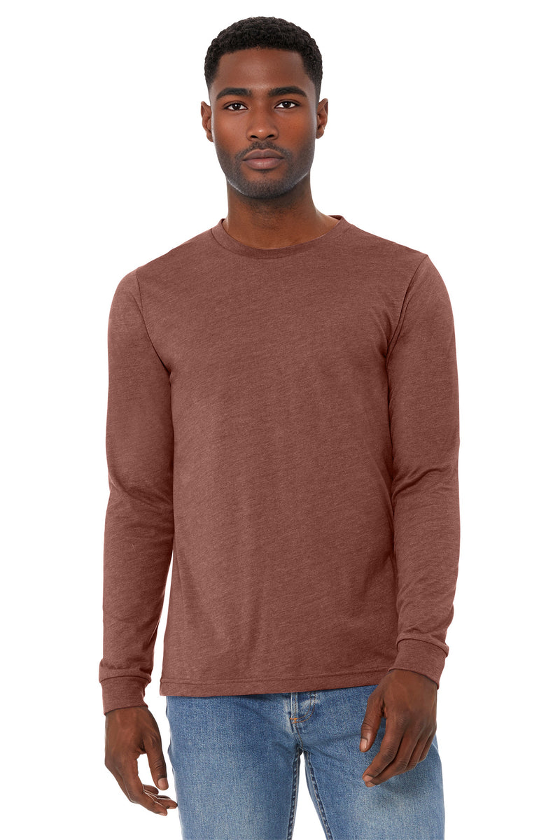 BELLA+CANVAS Unisex Heather CVC Long Sleeve Tee - Heather Clay