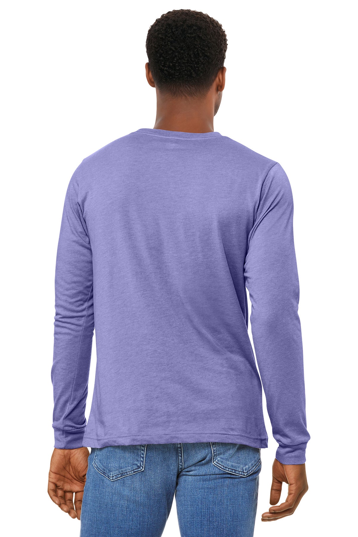 BELLA+CANVAS Unisex Heather CVC Long Sleeve Tee - Heather Dark Lavender