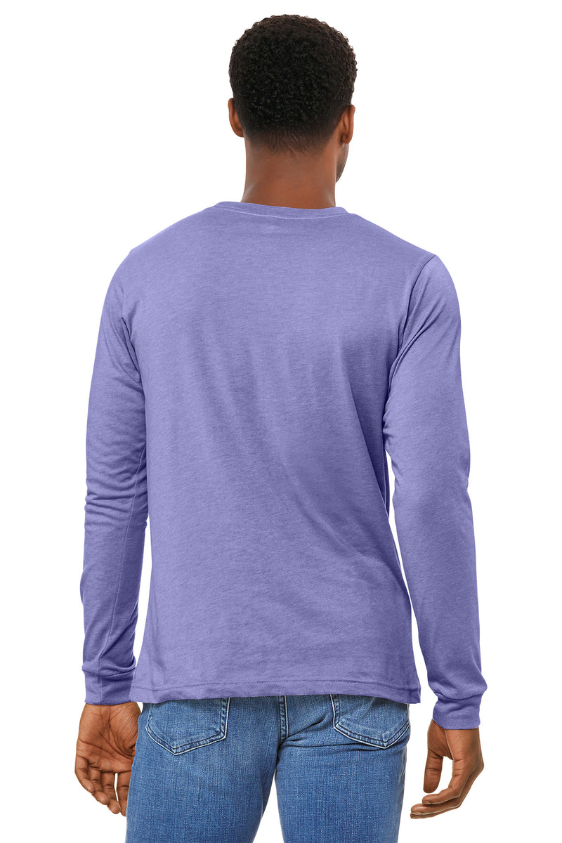 BELLA+CANVAS Unisex Heather CVC Long Sleeve Tee - Heather Dark Lavender