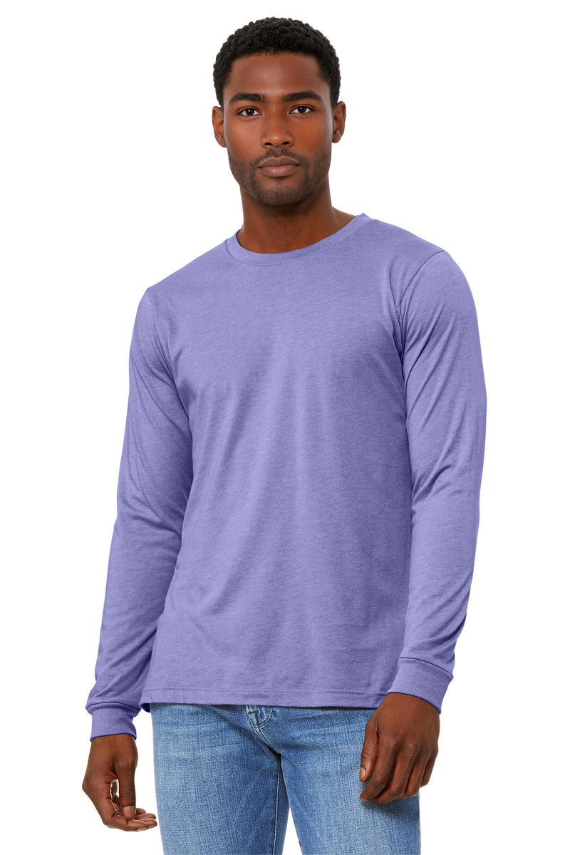 BELLA+CANVAS Unisex Heather CVC Long Sleeve Tee - Heather Dark Lavender