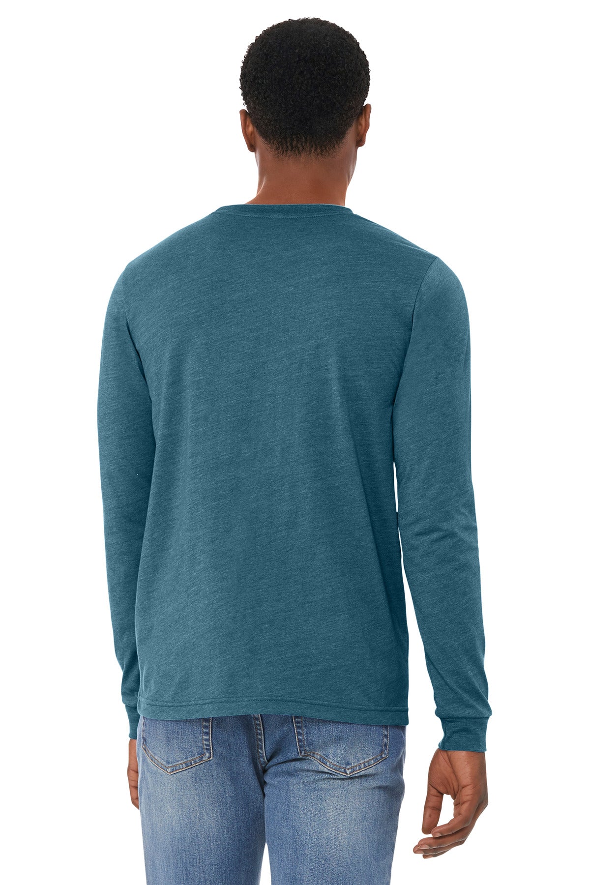 BELLA+CANVAS Unisex Heather CVC Long Sleeve Tee - Heather Deep Teal