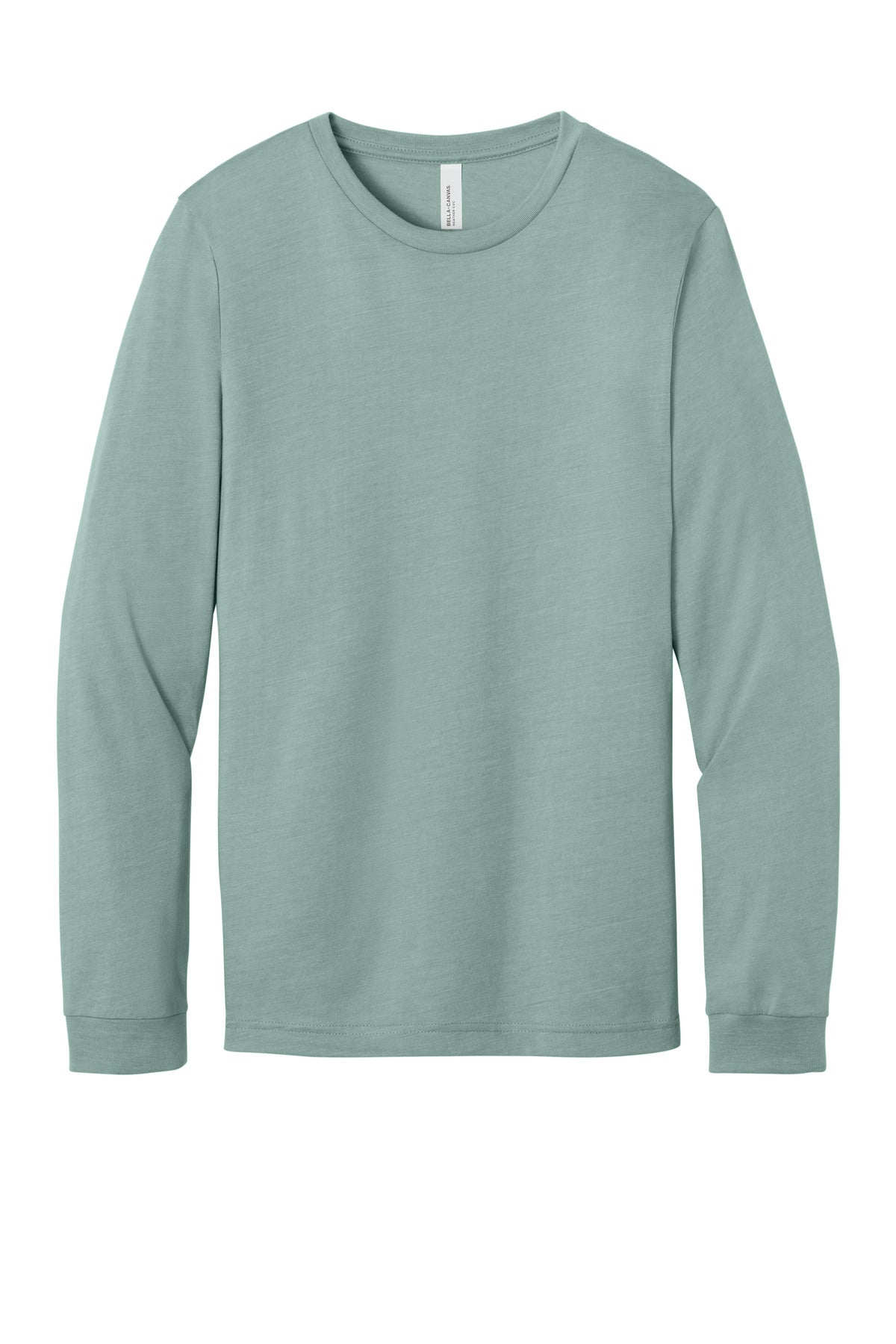 BELLA+CANVAS Unisex Heather CVC Long Sleeve Tee - Heather Dusty Blue
