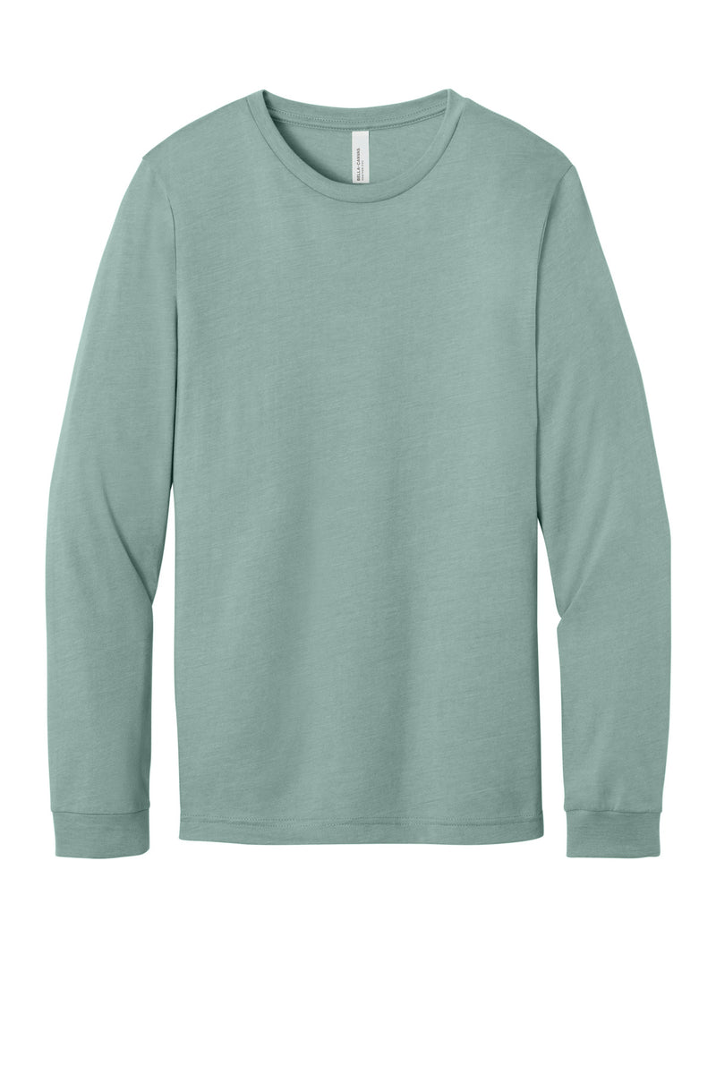 BELLA+CANVAS Unisex Heather CVC Long Sleeve Tee - Heather Dusty Blue