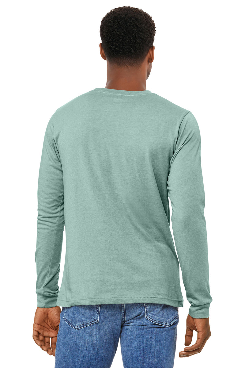 BELLA+CANVAS Unisex Heather CVC Long Sleeve Tee - Heather Dusty Blue