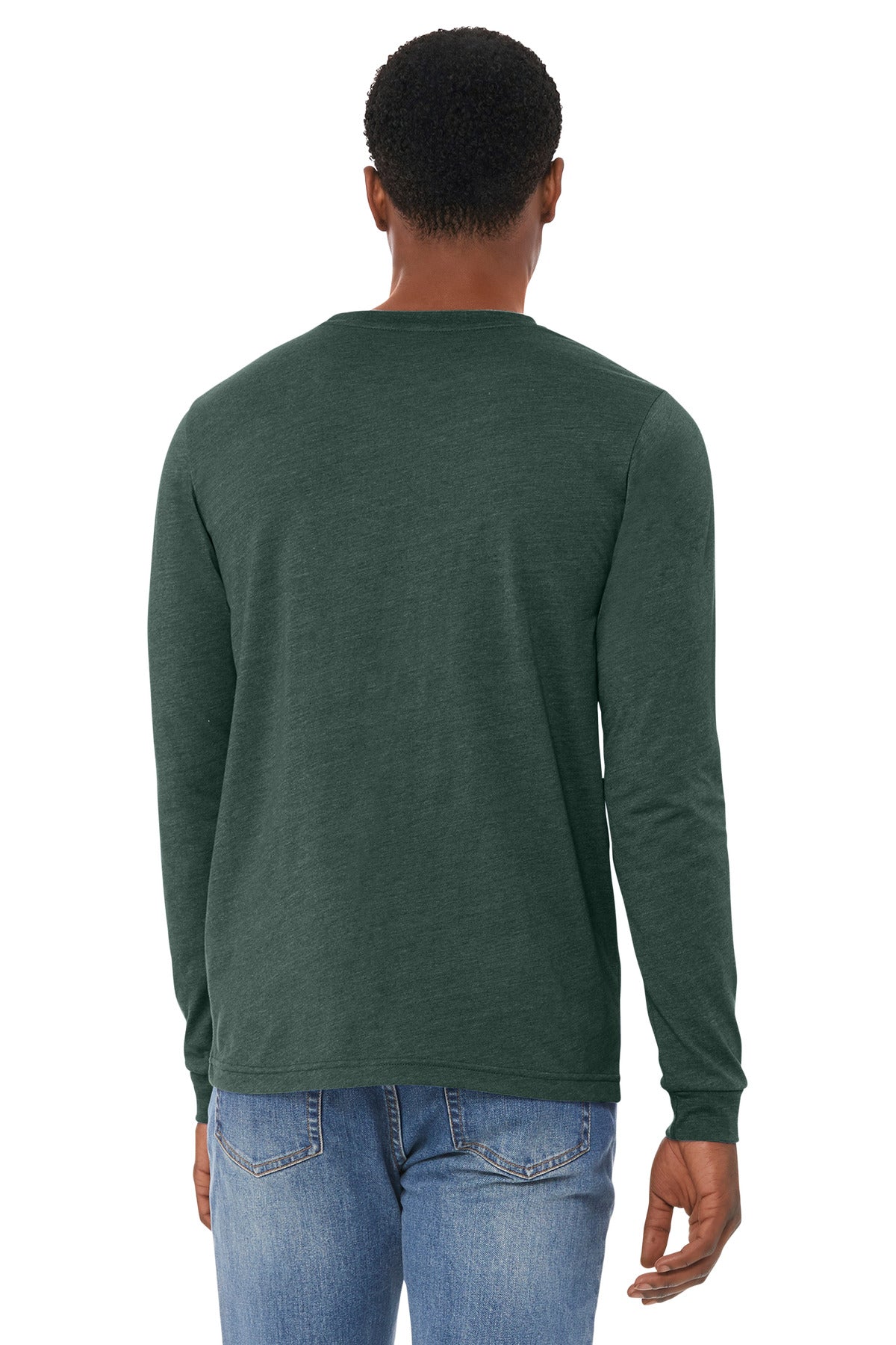BELLA+CANVAS Unisex Heather CVC Long Sleeve Tee - Heather Forest