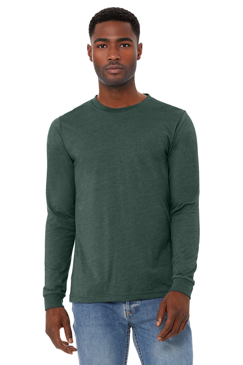 BELLA+CANVAS Unisex Heather CVC Long Sleeve Tee - Heather Forest