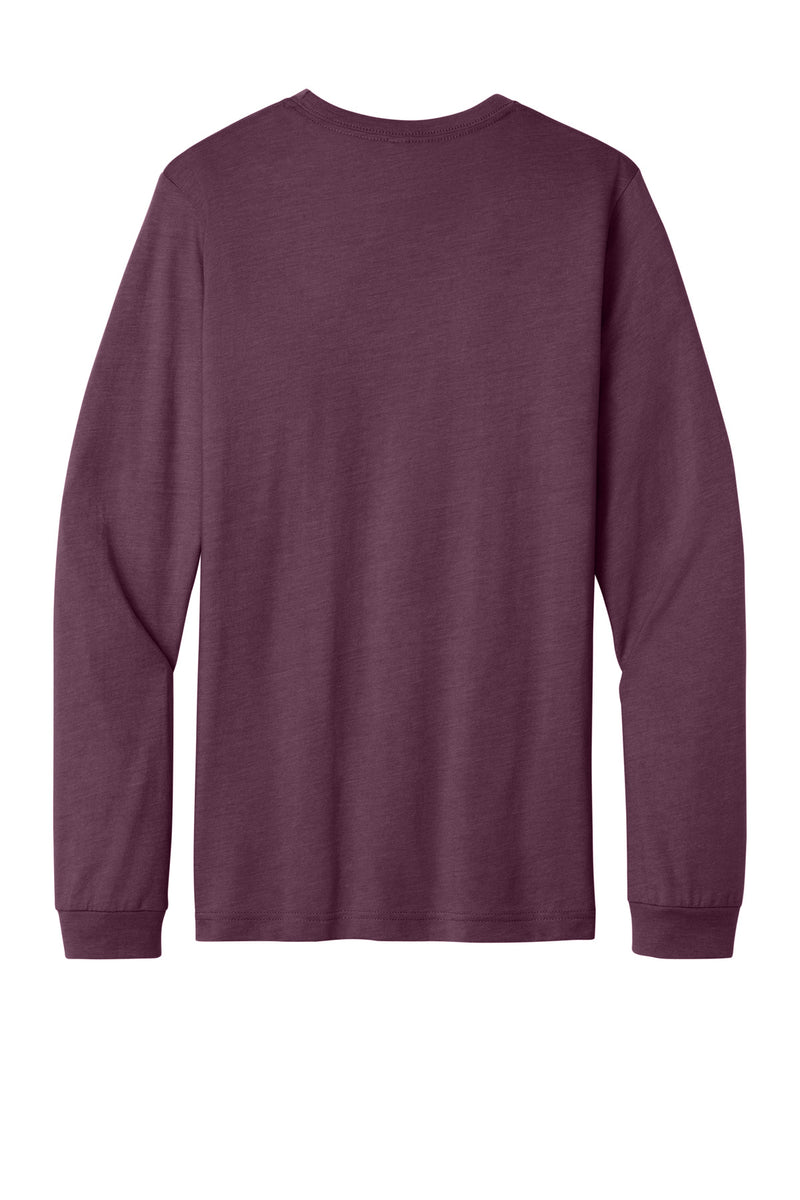 BELLA+CANVAS Unisex Heather CVC Long Sleeve Tee - Heather Maroon