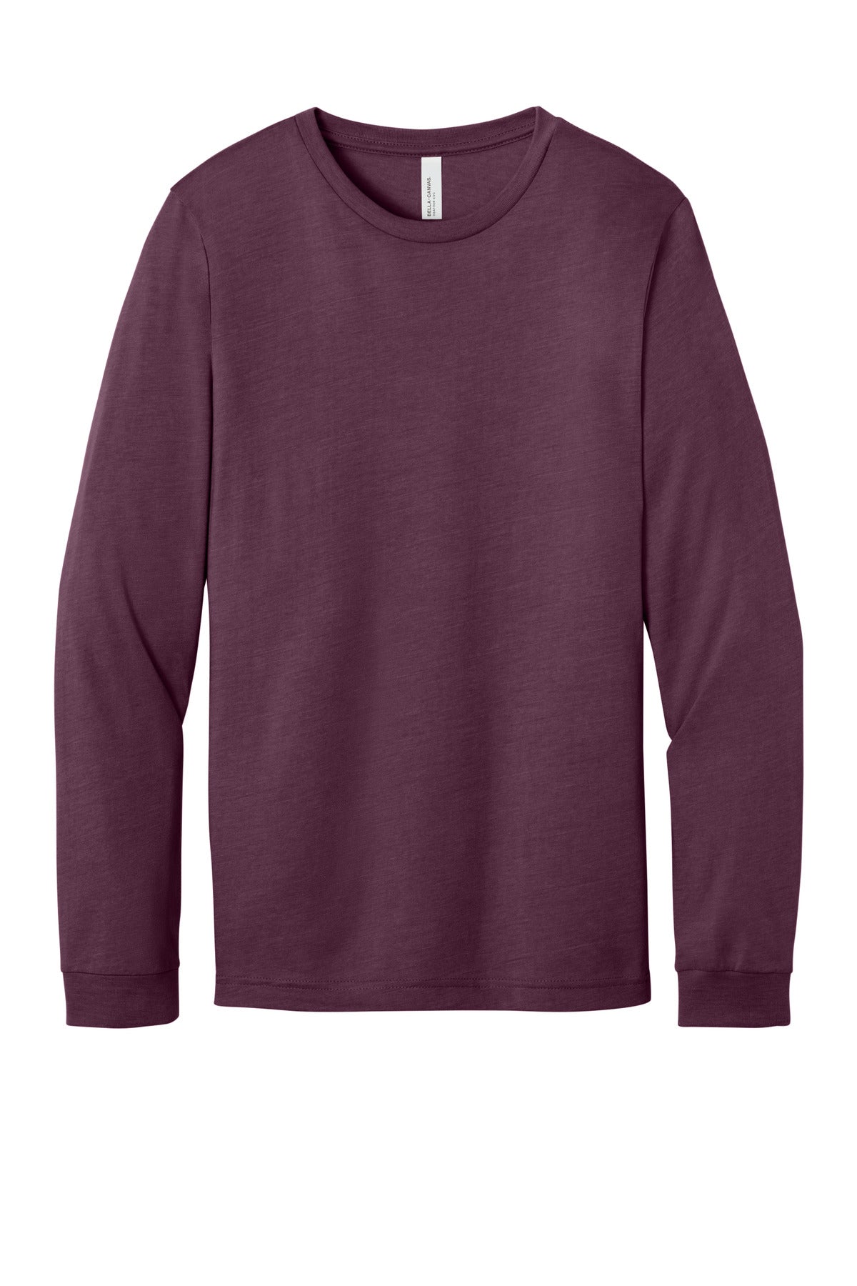 BELLA+CANVAS Unisex Heather CVC Long Sleeve Tee - Heather Maroon