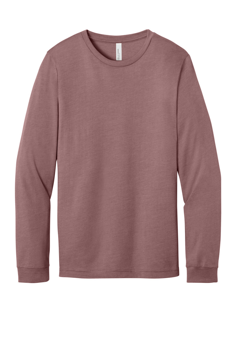 BELLA+CANVAS Unisex Heather CVC Long Sleeve Tee - Heather Mauve