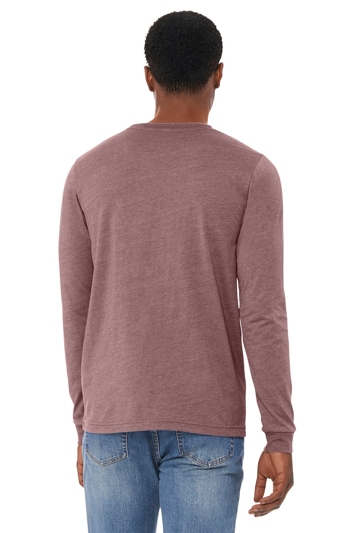 BELLA+CANVAS Unisex Heather CVC Long Sleeve Tee - Heather Mauve
