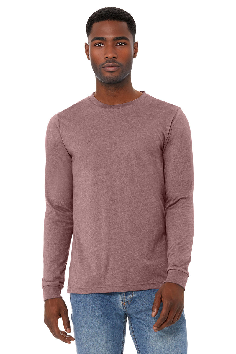 BELLA+CANVAS Unisex Heather CVC Long Sleeve Tee - Heather Mauve