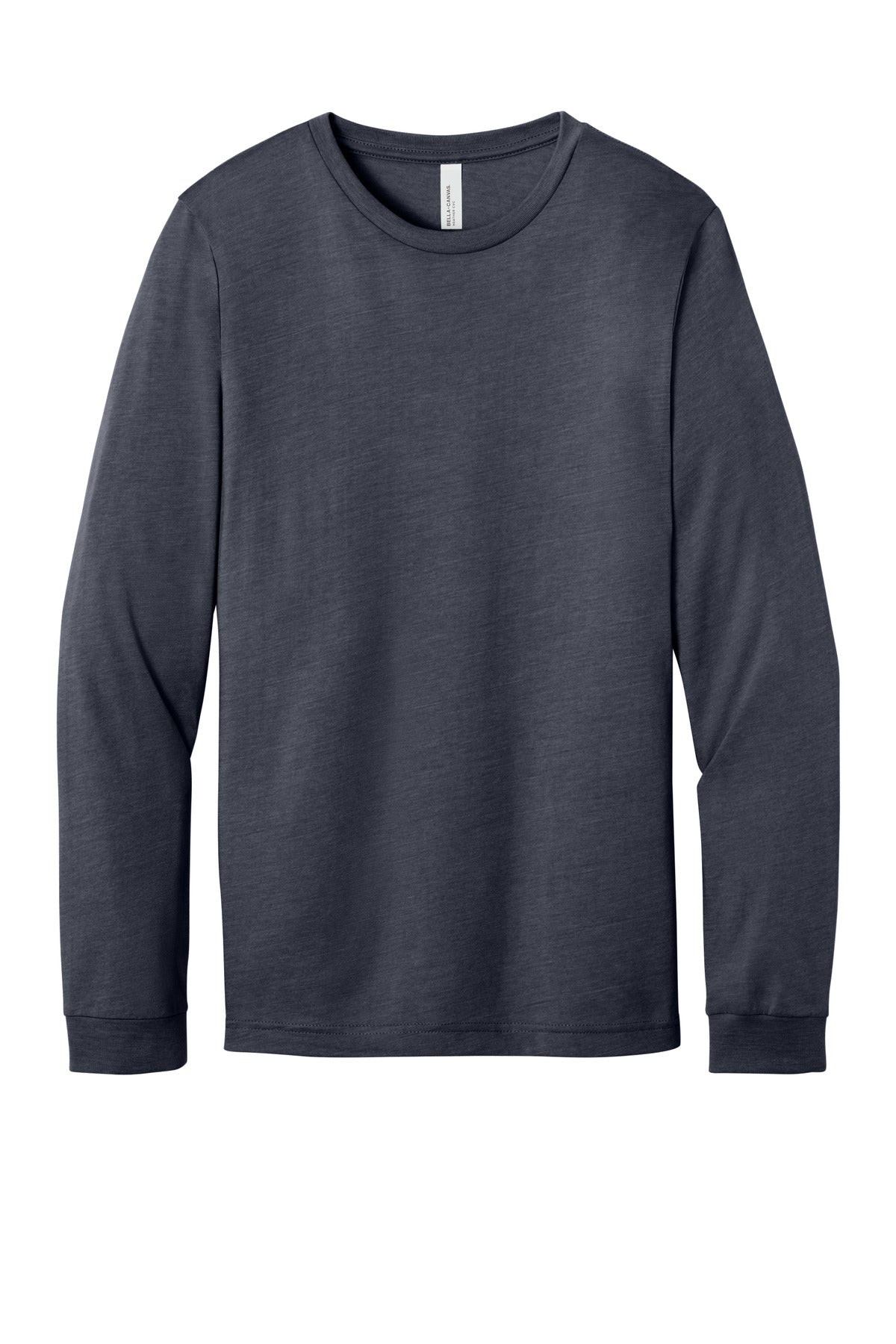BELLA+CANVAS Unisex Heather CVC Long Sleeve Tee - Heather Midnight Navy