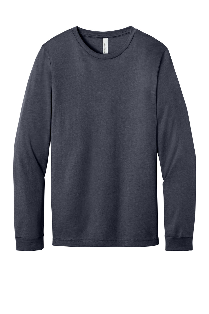 BELLA+CANVAS Unisex Heather CVC Long Sleeve Tee - Heather Midnight Navy