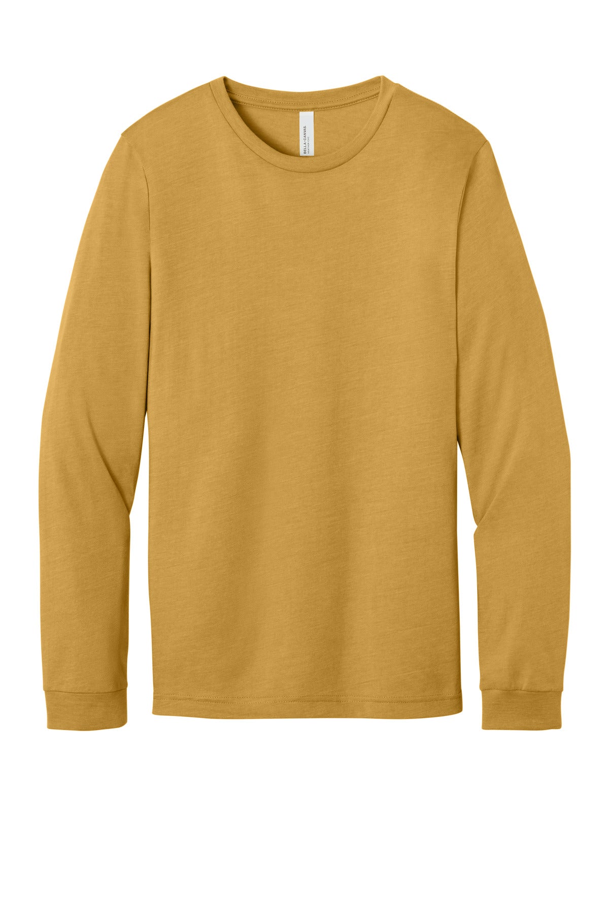 BELLA+CANVAS Unisex Heather CVC Long Sleeve Tee - Heather Mustard