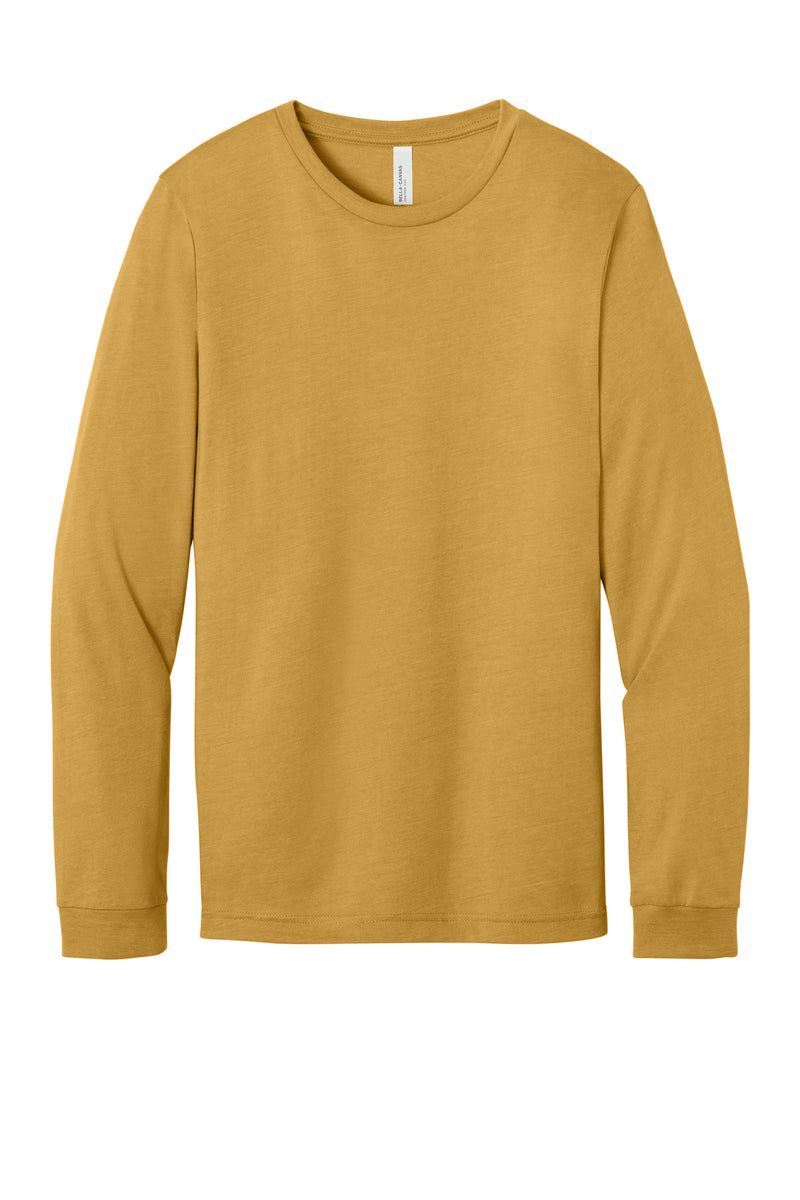 BELLA+CANVAS Unisex Heather CVC Long Sleeve Tee - Heather Mustard
