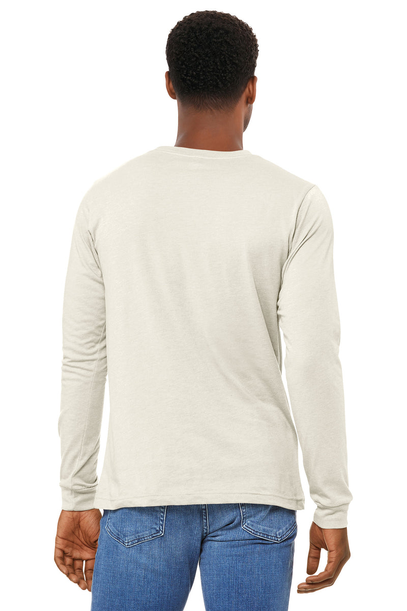 BELLA+CANVAS Unisex Heather CVC Long Sleeve Tee - Heather Natural
