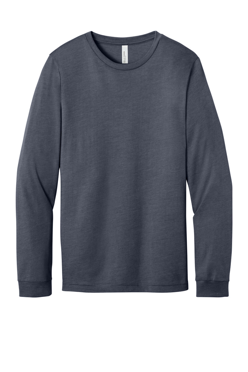 BELLA+CANVAS Unisex Heather CVC Long Sleeve Tee - Heather Navy