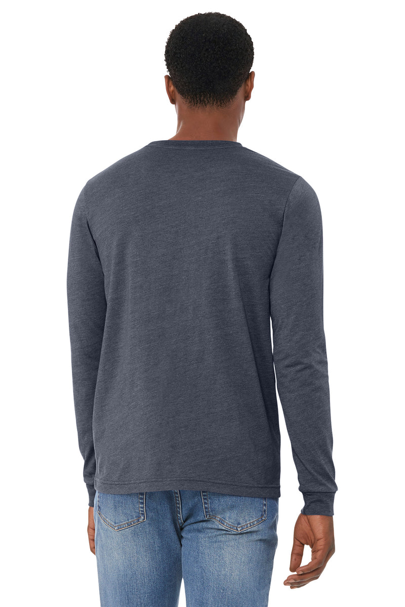 BELLA+CANVAS Unisex Heather CVC Long Sleeve Tee - Heather Navy