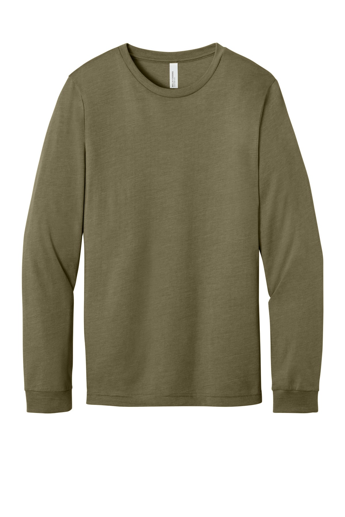 BELLA+CANVAS Unisex Heather CVC Long Sleeve Tee - Heather Olive